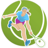 Теннисистка с ракеткой и мячём
