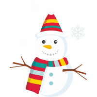 Снеговик в шарфе и шапке