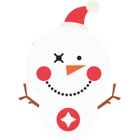 Снеговик в шапке Деда Мороза
