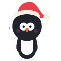 Пингвин в шапке Деда Мороза