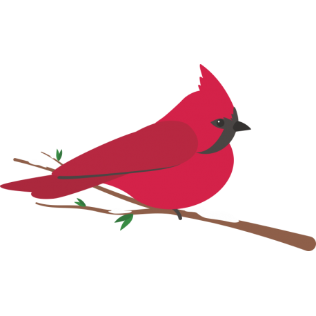 Красная птица сидящая на ветке