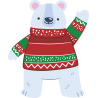Белый медведь в свитере