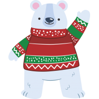 Белый медведь в свитере