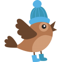 Птица в синий шапке