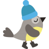 Птица в синей шапке