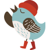 Птица в красной шапке