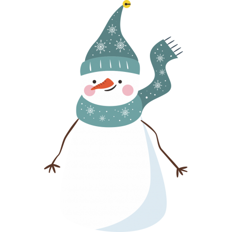Снеговик в шапке и шарфе