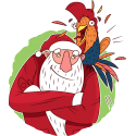 Дед Мороз с попугаем на плече
