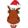 Лошадь в новогодней шапке