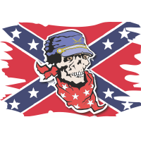 Флаг конфедератов с черепом по центре