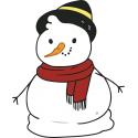 Снеговик в шляпе шарфе