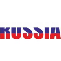 Флаг России на буквах RUSSIA
