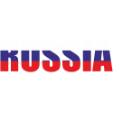 Флаг России на буквах RUSSIA