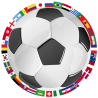 Футбольный мяч и флаги сборных стран участников чемпионата 2018
