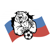Русский медведь с футбольным мячом