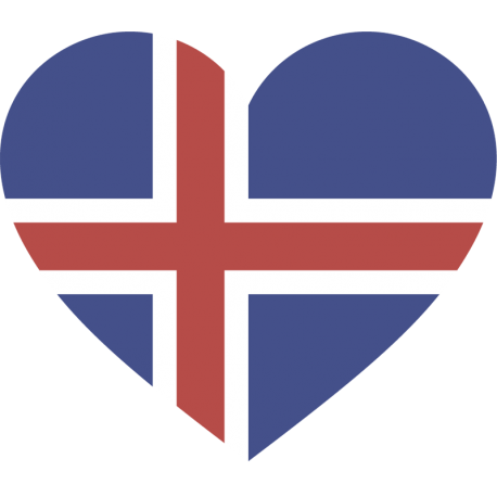 Сердце Флаг Исландии (Исландский Флаг в форме сердца)