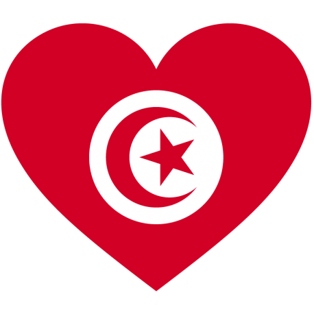 Сердце Флаг Туниса (Тунисский Флаг в форме сердца)
