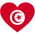 Сердце Флаг Туниса (Тунисский Флаг в форме сердца)