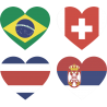 Набор Группа E (Сердца-Флаги Стран Участников Чемпионата Мира По Футболу 2018)